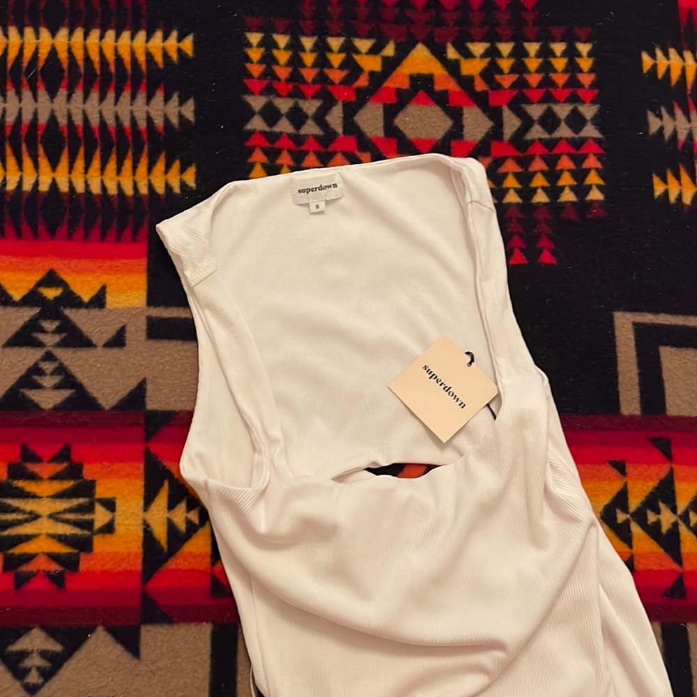 Gail Tank Dress in White (superdown) 🌹